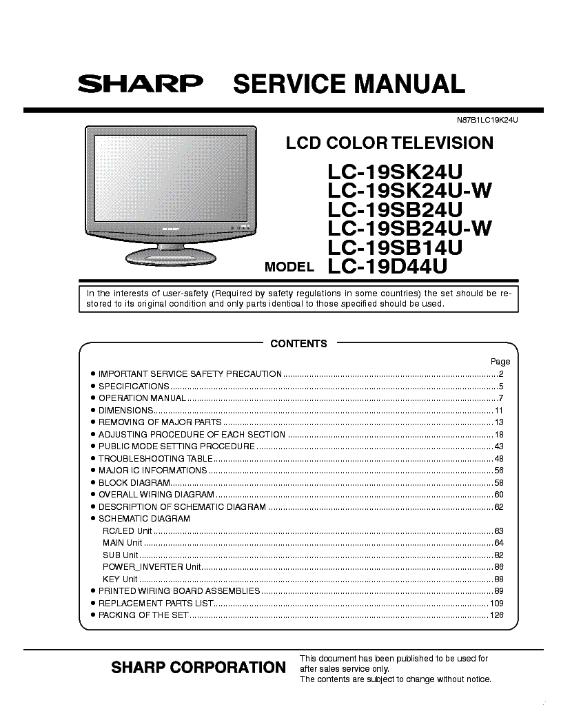 Find Serial Number Sharp Tv